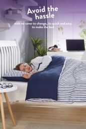 Slumberdown Coverless Comfort Printed Stripe Navy 10.5 Tog Duvet - Size: King - thumbnail 2