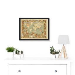 Artery8 Maps British Empire 1886 Imperial Illustrated People World A4 Artwork Framed Wall Art Print in Black - thumbnail 2