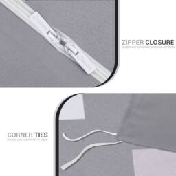 Grace Stylish Premium Microfiber Duvet Cover Set Easy Care Hypoallergenic in Grey - Size: Single - thumbnail 9