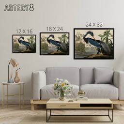 "Artery8 Audubon Birds Louisiana Heron Framed Canvas Wall Art Print - Size: W18"" x H24""" - thumbnail 4