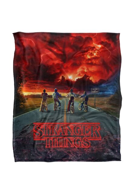 Stranger Things Mind Flayer Officially Licensed Silky Touch Super Soft Throw Blanket 152 x 127 cm in White - image 1