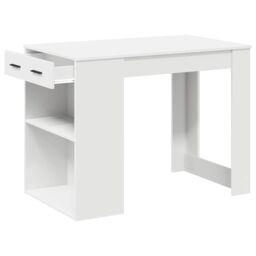 Berkfield Home Desk with Drawer & Shelf White 102x62x77.5 cm Engineered Wood - thumbnail 5