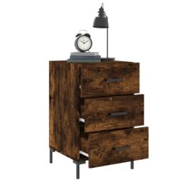 Berkfield Home Bedside Cabinet Smoked Oak 40x40x66 cm Engineered Wood in Brown - Size: 40 x 40 x 66 cm - thumbnail 4