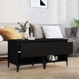 Berkfield Home Side Tables 2 pcs Black 50x46x50 cm Engineered Wood - Size: 50 x 46 x 50 cm