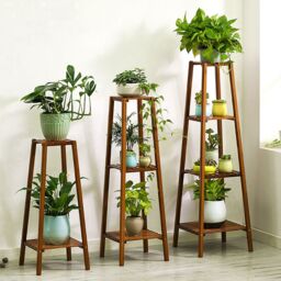 Living and Home 2-tier Vintage Indoor Plant Stand Solid Wood Display Shelf Potted Holder Rack in Brown - thumbnail 7