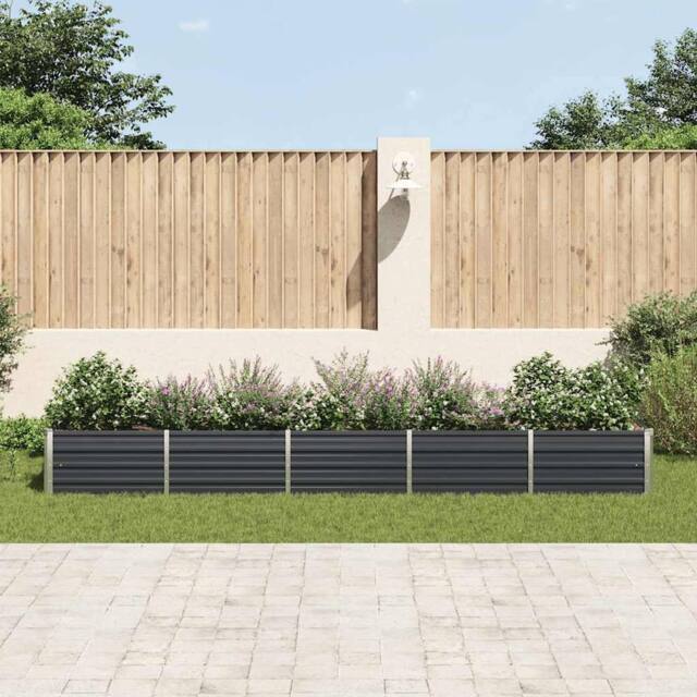 Berkfield Home Garden Raised Bed Galvanised Steel 400x80x45 cm Anthracite in Black - Size: 400 x 80 x 45 cm - image 1