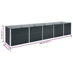 Berkfield Home Garden Raised Bed Galvanised Steel 400x80x45 cm Anthracite in Black - Size: 400 x 80 x 45 cm - thumbnail 7