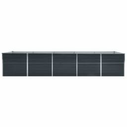 Berkfield Home Garden Raised Bed Galvanised Steel 400x80x45 cm Anthracite in Black - Size: 400 x 80 x 45 cm - thumbnail 4