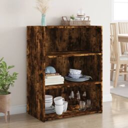 Berkfield Home Sideboard Smoked Oak 70x41x93 cm Engineered Wood in Brown - Size: 70 x 41 x 93 cm - thumbnail 1