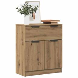 Berkfield Home Sideboard Artisan Oak 60x30x70 cm Engineered Wood in Brown - Size: 60 x 30 x 70 cm - thumbnail 3