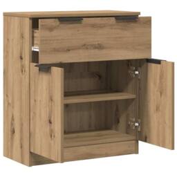 Berkfield Home Sideboard Artisan Oak 60x30x70 cm Engineered Wood in Brown - Size: 60 x 30 x 70 cm - thumbnail 4