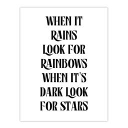 "Artery8 When It Rains Look For Rainbows When Dark Stars Wall Art Print in White - Size: W12"" x H16""" - thumbnail 1