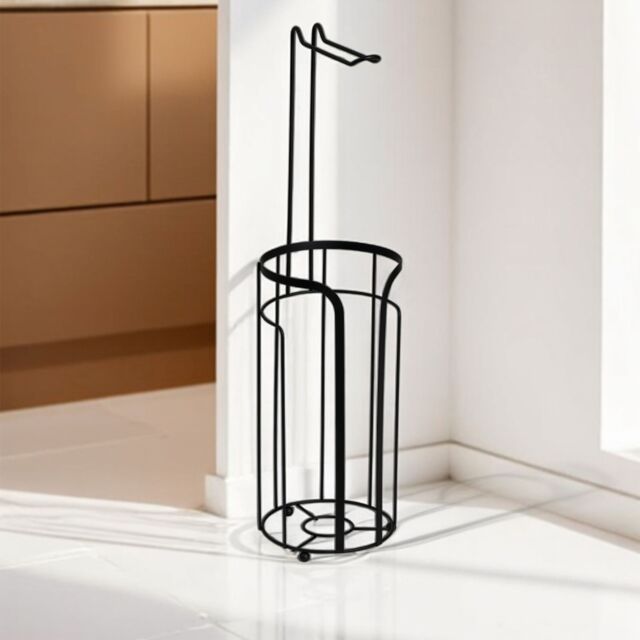 Showerdrape Dante Toilet Roll Holder & Spare Paper Holder Combination in Black - image 1