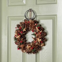 Samuel Alexander 36cm Winter Spice Hanging Christmas Wreath with Pine Cones Red Berries & Dried Fruit - thumbnail 6