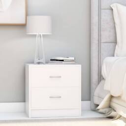 Berkfield Home Elegant Bedside Cabinet White 40x30x40 cm Engineered Wood - Size: 40 x 30 x 40 cm - thumbnail 2