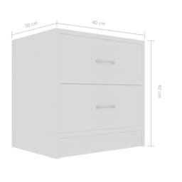 Berkfield Home Elegant Bedside Cabinet White 40x30x40 cm Engineered Wood - Size: 40 x 30 x 40 cm - thumbnail 6
