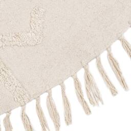 Wyld and Coco 140cm Round Cotton Rug Beige - Tufted Fringe Boho - Size: 140 cm diameter - thumbnail 7