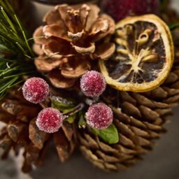 Dibor Citrus Spice Triple Table Centrepiece Christmas Decoration Candle Holders Tealight Holder 39cm in Brown - thumbnail 5