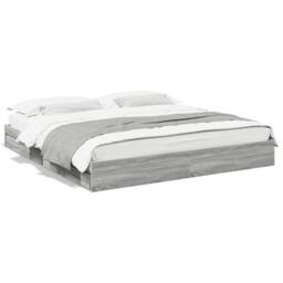 Berkfield Home Modern Bed Frame with Drawers without Mattress Grey Sonoma 200x200 cm - thumbnail 3