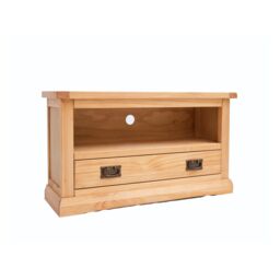 Cabinet Bits Lucca Waxed 1 Drawer TV Cabinet Brass Drop Handle in Light Brown - thumbnail 2