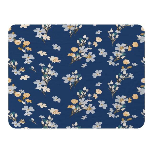 Benjamin Tate Design Blue & Yellow Bunches Blanket in Natural - Size: 120 cm x 150 cm - image 1