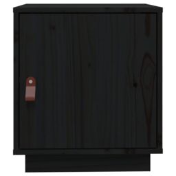 Berkfield Home Bedside Cabinet Black 40x34x45 cm Solid Wood Pine - Size: 40 x 34 x 45 cm - thumbnail 6