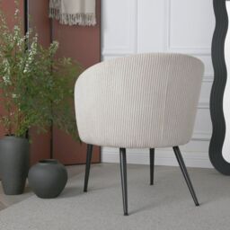 Home Garden Direct Comodo Armchair in Teddy Fleece Fabric Single Chair Chenille in Beige - thumbnail 3