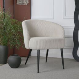 Home Garden Direct Comodo Armchair in Teddy Fleece Fabric Single Chair Chenille in Beige
