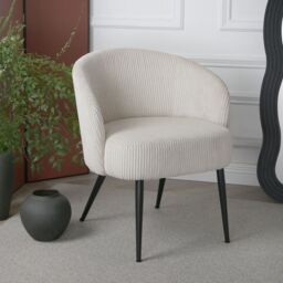Home Garden Direct Comodo Armchair in Teddy Fleece Fabric Single Chair Chenille in Beige - thumbnail 2