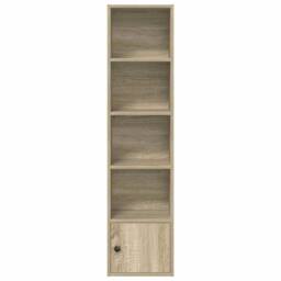 Berkfield Home Bookcase Sonoma Oak 31x24x127 cm Engineered Wood in Brown - Size: 31 x 24 x 127 cm - thumbnail 4