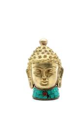 KDMD Brass Buddha Figure - 8cm Med Head for Meditation & Decor in Gold - thumbnail 1