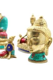 KDMD Brass Buddha Figure - 8cm Med Head for Meditation & Decor in Gold - thumbnail 3