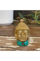 KDMD Brass Buddha Figure - 8cm Med Head for Meditation & Decor in Gold - thumbnail 4