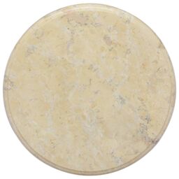 Berkfield Home Table Top Cream Ã˜40x2.5 cm Marble in Beige - Size: 40x2.5 cm