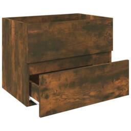 Berkfield Home Sink Cabinet Smoked Oak 60x38.5x45 cm Engineered Wood in Brown - thumbnail 4