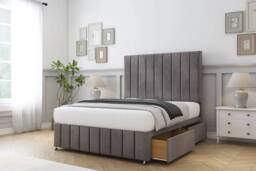 "Sloomy California Naples Divan Set 2 Drawers-26"" Headboard-Footboard in Bronze - Size: Small Double" - thumbnail 4