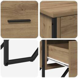 Berkfield Home Chest of Drawers Artisan Oak 91x35.5x74.5 cm Engineered Wood in Brown - thumbnail 9