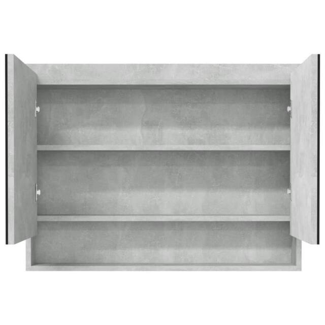 Berkfield Home Durable Bathroom Mirror Cabinet 80x15x60 cm MDF Concrete Grey - Size: 80 x 15 x 60 cm - image 1