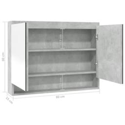 Berkfield Home Durable Bathroom Mirror Cabinet 80x15x60 cm MDF Concrete Grey - Size: 80 x 15 x 60 cm - thumbnail 8