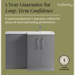 Balterley Bathroom Vanity Basin & WC Unit Right Hand Satin Grey 1100mm x 390mm - thumbnail 6