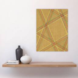 "Artery8 Abstract Geometric Plaid Pattern Japanese Wall Art Print Korin in Beige - Size: W12"" x H16""" - thumbnail 4