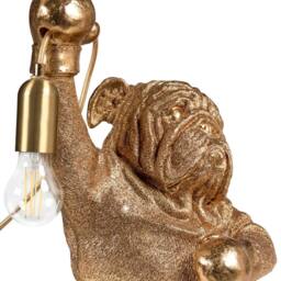 Wyld and Coco Gold Dog-Shaped Polyresin Table Lamp - thumbnail 2