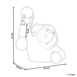 Wyld and Coco Gold Dog-Shaped Polyresin Table Lamp - thumbnail 3