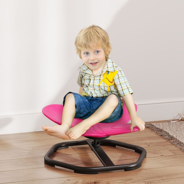 AIYAPLAY Butterfly-Shaped Kids Swivel Chair, Sensory Spinning Chair in Pink - image 1