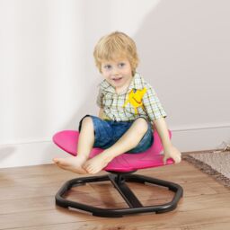 AIYAPLAY Butterfly-Shaped Kids Swivel Chair, Sensory Spinning Chair in Pink