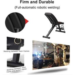 Nordara Foldable Adjustable Gym Weight Bench in Black - Size: 0-1 m - thumbnail 4