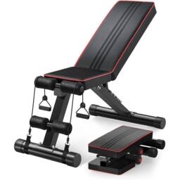 Nordara Foldable Adjustable Gym Weight Bench in Black - Size: 0-1 m