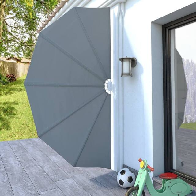 Berkfield Home Durable Collapsible Terrace Side Awning Grey 160 cm - image 1