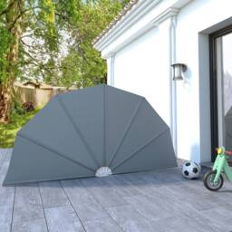 Berkfield Home Durable Collapsible Terrace Side Awning Grey 160 cm - thumbnail 2