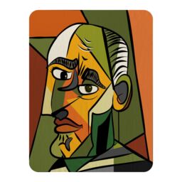Benjamin Tate Design frowning man closeup Designer Blanket in Natural - Size: 120 cm x 150 cm - thumbnail 1